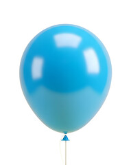 Single glossy blue party balloon isolated PNG with Transparent Background