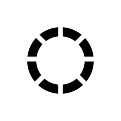 A clean and modern black segmented circle loader icon, ideal for UI design, animations, loading screens, and web interfaces
