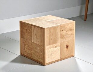Wooden square table with tiled wood grain pattern, modern decor