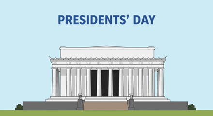 Celebrate Presidents' Day with this simple graphic of the Lincoln Memorial