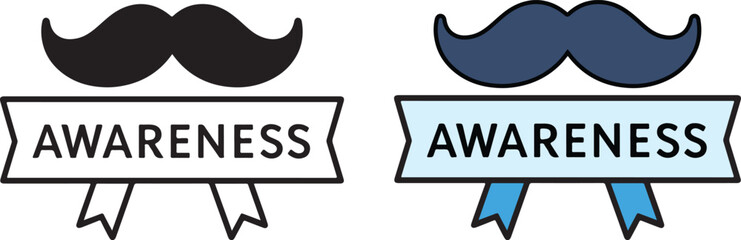 Movember awareness ribbon design supporting mens health initiatives and education