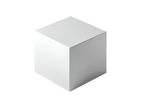 Isometric white cube on black. Simple, clean geometry