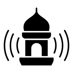 Obraz premium Icon of the call to prayer or takbir through the tower