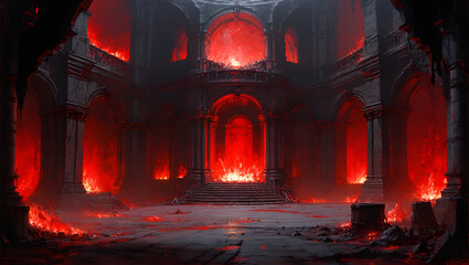 A Grim Hallway in a Dungeon