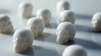 Skull-Shaped Sugar Cubes Symbolizing Hidden Dangers of Excess Sugar Consumption
