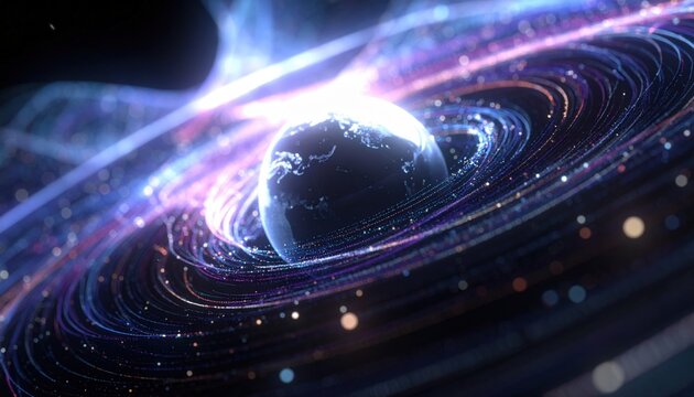Swirling Futures: Abstract Representation of Global Challenges and Geopolitical Uncertainty