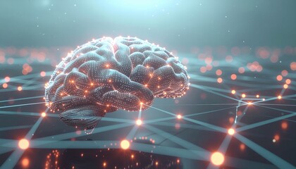 Abstract AI Brain Network Visualization