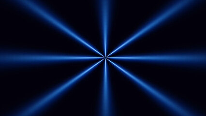 Bright Blue Light Rays Starburst Effect on Dark Background Representing Abstract Energy, Futuristic Technology, Laser Beams, and Dynamic Radial Motion