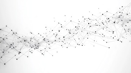 minimalist flowing network of black nodes and thin connecting lines on a white background conveying calm futuristic connectivity