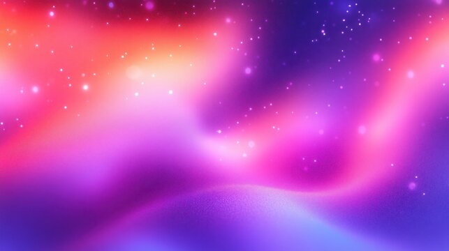 dreamy glowing nebula with soft colorful clouds, shimmering stars and gentle wave-like horizon conveying serene cosmic wonder