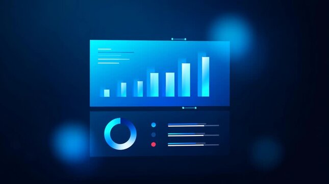Computer screen displays bar chart data visualization digital screen shows statistical bar chart for data analysis