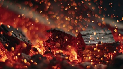 Abstract Fiery Volcanic Eruption Lava Flow Landscape Background Motion Graphic Footage - Powered by Adobe