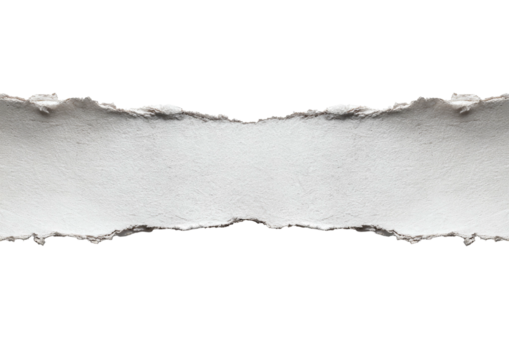 Torn paper with rough edges, white center, black background