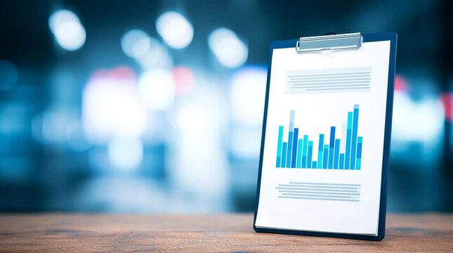 Clipboard chart analysis business data presentation visualize financial reports and progress with clipboard chart