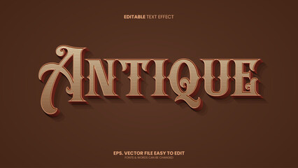Antique 3d editable text effect, victorian style