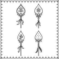 Lord Murugan Vector Icons Set – Stylized Tamil Hindu God Illustrations