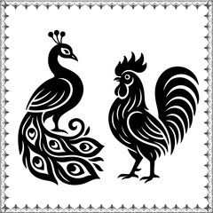 Lord Murugan Vector Icons Set – Stylized Tamil Hindu God Illustrations