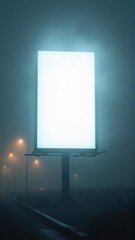 Foggy White Blank Billboard Mockup Highway Scene HD Background
