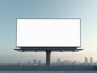 White Blank Billboard Mockup Against Clean Skyline &ndash; Professional Stock Photo