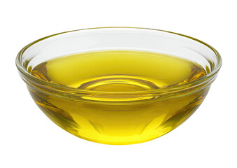 Oil in clear bowl, golden liquid