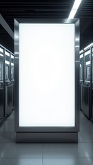 White Blank Billboard Mockup at Subway Turnstile Advertising Point HD