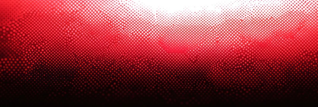 red halftone dot gradient background with dense black lower edge and bright white top, comic-style textured pattern conveying dramatic intensity