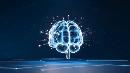 Abstract digital brain network visualization of neural connections and artificial intelligence concepts - Powered by Adobe