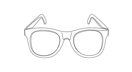Fototapeta premium Line art illustration of classic sunglasses on a plain white background for design projects