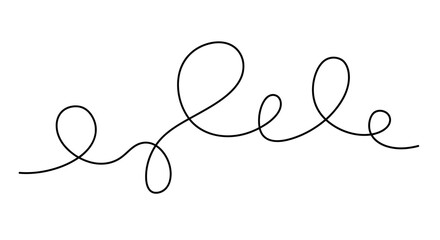 Abstract Wavy Line Art Illustration in Black and White Minimalist Design Element