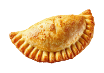 Crispy, golden-brown empanada with crimped edge