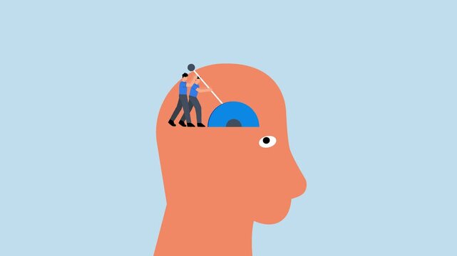 Change mindset - Change mindset, 4k animation Individuals assist in changing functions of human brain.