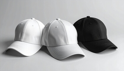 Black baseball cap on white background
