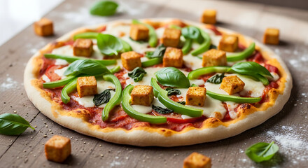 Pizza with tofu