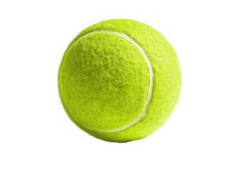 Bright, fuzzy tennis ball isolated on a black background