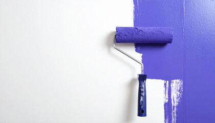 purple paint and whitewash roll