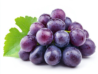 grapes of different varieties and colors, isolated on a white background