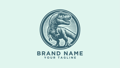 Impressive Tyrannosaurus Rex vector logo design, a powerful prehistoric dinosaur illustration for strong brand identity and dynamic business emblem