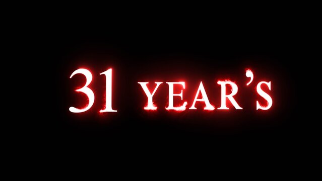 Neon years text illustration. Celebrate neon 31 years.