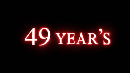 Neon years text illustration. Celebrate neon 49 years.