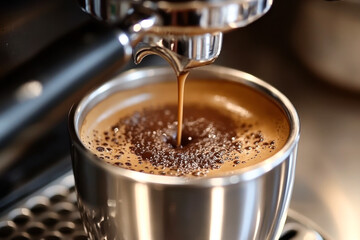 coffee machine brewing two cups of coffee.