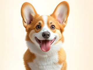 Dog Isolated on White Background in studio