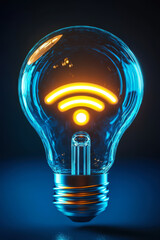 Clean and shiny lightbulb with a WiFi symbol