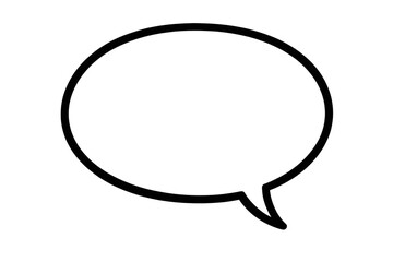 Speech bubble outline icon representing chat, talk, dialogue, communication, and social media with transparent background