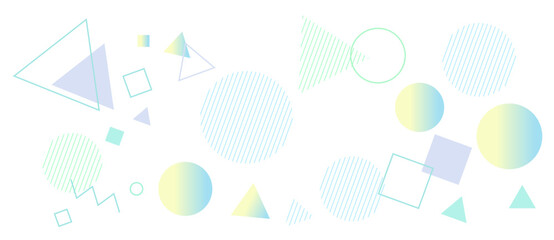 爽やかな幾何学模様の背景イラスト　ジオメトリック　グラデーション　メンフィス