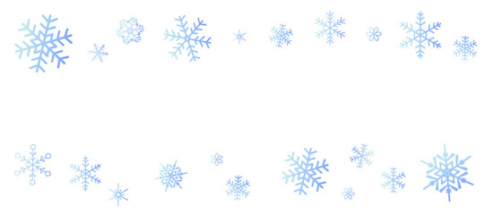 グラデーションの雪の結晶のフレームイラスト　パターン　背景イラスト　ベクター素材