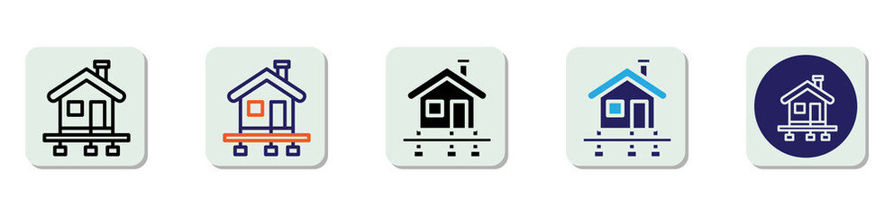 Foundation Icon Multi Style Vector Illustration