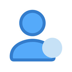 Flat style user icon with added circle element