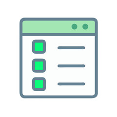 Simple checklist on browser window, vector design illustration