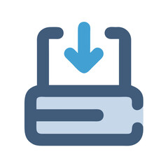 Obraz premium Vector graphic of download icon for data saving illustration