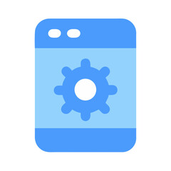 Stylized website graphic with setting gear for configuration